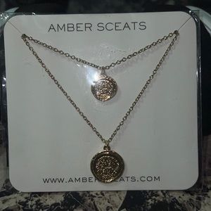 Amber Sceats Double Coin Necklace with Free Shipping